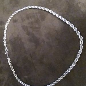 Franco rope Sterling silver necklace. 24" long 3mm thick